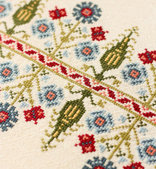 Delphian Cornflower cross stitch folk embroidery kit