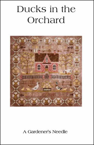 Cross stitch pattern titled 'Ducks in the Orchard' by A Gardener's Needle.