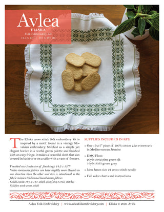 Eliska cross stitch folk embroidery kit