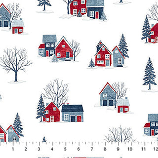 NC Small Houses White Multi - Village Folk