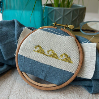 Folk Flourish Seaside cross stitch folk embroidery kit