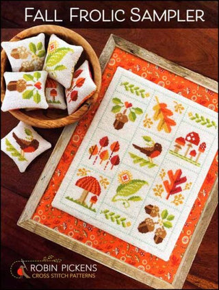 Fall Frolic Sampler Cross Stitch Pattern by Robin Pickens *NEW* - Premium Pattern, Cross Stitch from Robin Pickens - Just $10! Shop now at Crossed Hearts Needlework & Design