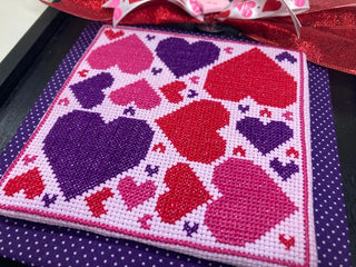February - Hearts: All Piled Up Series Cross Stitch Pattern by Ladybug Stitches *NEW* - Premium Pattern, Cross Stitch from Ladybug Stitches - Just $6! Shop now at Crossed Hearts Needlework & Design