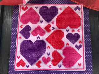February - Hearts: All Piled Up Series Cross Stitch Pattern by Ladybug Stitches *NEW* - Premium Pattern, Cross Stitch from Ladybug Stitches - Just $6! Shop now at Crossed Hearts Needlework & Design