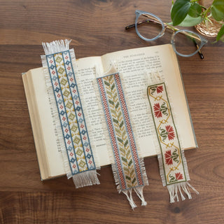 Folk Fabric Sampler Ivory cross stitch kit