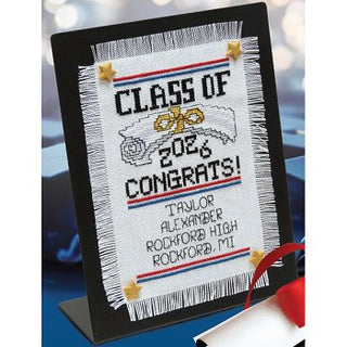 Graduation 2026 cross stitch pattern from Stoney Creek Cross Stitch Collection Magazine Spring 2026 | Vol. 38 No. 2