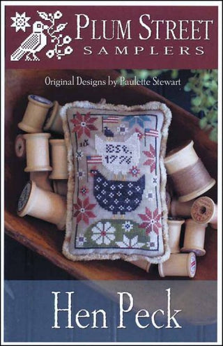 Hen Peck Cross Stitch Pattern by Plum Street Samplers - Premium Pattern, Cross Stitch from Plum Street Samplers - Just $10! Shop now at Crossed Hearts Needlework & Design