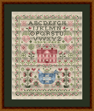 Henrietta In The Roses Cross Stitch Pattern by Happiness Is Heartmade - Premium Pattern, Cross Stitch from Happiness Is Heartmade - Just $16! Shop now at Crossed Hearts Needlework & Design