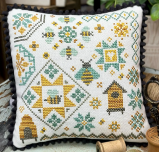 Honeybee Quaker Cross Stitch Pattern by Primrose Cottage Stitches
