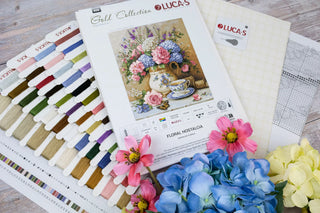 Floral Nostalgia Still Life Counted Cross Stitch Kit by Luca-S B725L