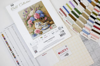 Floral Nostalgia Still Life Counted Cross Stitch Kit by Luca-S B725L