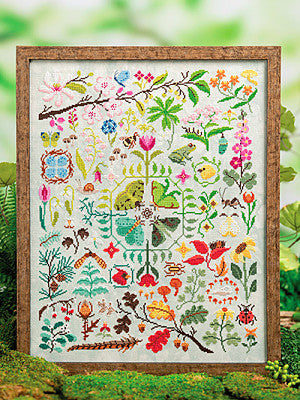 Just CrossStitch Magazine: 2025 Summer Edition. Nature's Journey: Summer
Design by Katerina Holan of Sprouting Lupine
Watch the ever-changing beauty of nature unfold as each season brings new colors and transformations. From spring's first blooms to winter's quiet snowfall, every stitch marks a journey through time and the magic of the natural world.