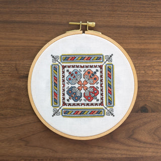 Kalamata Courtyard cross stitch hoop kit