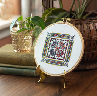 Kalamata Courtyard cross stitch hoop kit