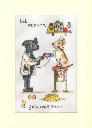 Lab Report Greeting Card Counted Cross Stitch Kit by Bothy Threads XGC63