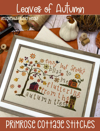 Leaves of Autumn Cross Stitch Pattern by Primrose Cottage Stitches 