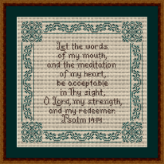 Let The Words Of My Mouth Cross Stitch Pattern by Happiness Is HeartMade - Premium Pattern, Cross Stitch from Happiness Is Heartmade - Just $12! Shop now at Crossed Hearts Needlework & Design