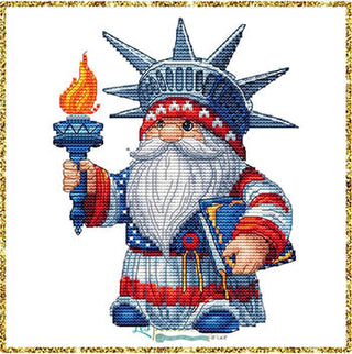Liberty Gnome Welcome Cross Stitch Pattern by Les Petites Croix de Lucie - Premium Pattern, Cross Stitch from Les Petites Croix de Lucie - Just $13.80! Shop now at Crossed Hearts Needlework & Design