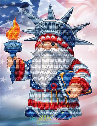 Liberty Gnome Welcome Cross Stitch Pattern by Les Petites Croix de Lucie - Premium Pattern, Cross Stitch from Les Petites Croix de Lucie - Just $13.80! Shop now at Crossed Hearts Needlework & Design