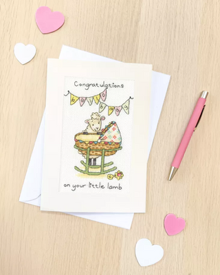 Little Lamb Greeting Card Counted Cross Stitch Kit by Bothy Threads XGC67