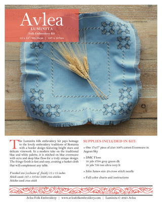 Luminita cross stitch folk embroidery kit