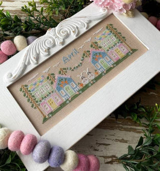 Monthly Mini Village: April Cross Stitch Pattern by Country Cottage Needleworks