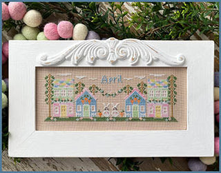 Monthly Mini Village: April Cross Stitch Pattern by Country Cottage Needleworks