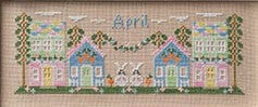 Monthly Mini Village: April Cross Stitch Pattern by Country Cottage Needleworks 