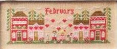 Monthly Mini Village: February Cross Stitch Pattern by Country Cottage Needleworks