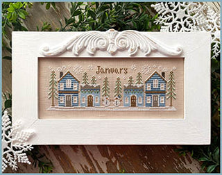 Image of Monthly Mini Village: January Cross Stitch Pattern by Country Cottage Needleworks