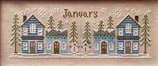 Monthly Mini Village: January Cross Stitch Pattern by Country Cottage Needleworks 