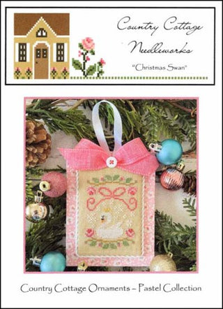 Pastel Ornament Part 10: Christmas Swan Cross Stitch Pattern by Country Cottage Needleworks - Premium Pattern, Cross Stitch from Country Cottage Needleworks - Just $7! Shop now at Crossed Hearts Needlework & Design
