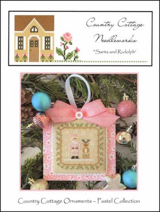 Pastel Ornament Part 9: Santa and Rudolph Cross Stitch Pattern by Country Cottage Needleworks - Premium Pattern, Cross Stitch from Country Cottage Needleworks - Just $7! Shop now at Crossed Hearts Needlework & Design