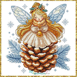 Pine Cone Angel Cross Stitch Pattern by Les Petites Croix de Lucie - Premium Pattern, Cross Stitch from Les Petites Croix de Lucie - Just $17.60! Shop now at Crossed Hearts Needlework & Design