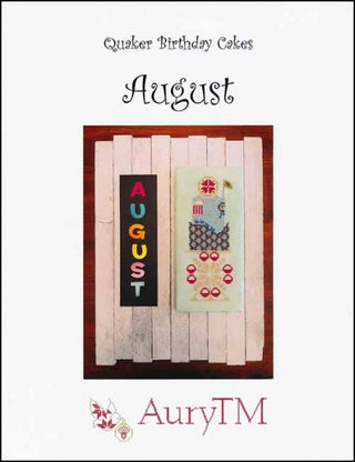 Quaker Birthday Cakes: August Cross Stitch Pattern by AuryTM - Premium Pattern, Cross Stitch from AuryTM - Just $14! Shop now at Crossed Hearts Needlework & Design