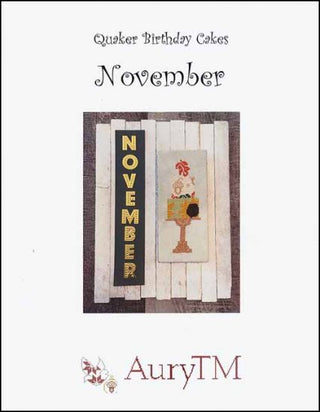 Quaker Birthday Cakes: November Cross Stitch Pattern by AuryTM - Premium Pattern, Cross Stitch from AuryTM - Just $10! Shop now at Crossed Hearts Needlework & Design