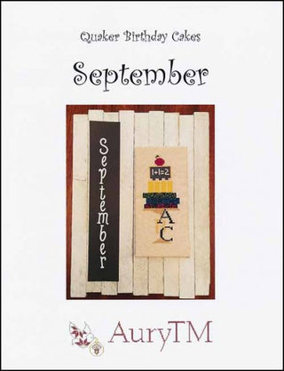 Quaker Birthday Cakes: September Cross Stitch Pattern by AuryTM - Premium Pattern, Cross Stitch from AuryTM - Just $10! Shop now at Crossed Hearts Needlework & Design