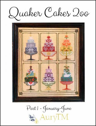 Quaker Cakes Too: Part 1 - January-June Cross Stitch Pattern by AuryTM - Premium Pattern, Cross Stitch from AuryTM - Just $24! Shop now at Crossed Hearts Needlework & Design