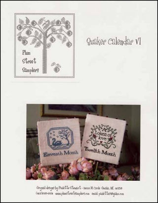 Quaker Calendar 6 Cross Stitch Pattern by Plum Street Samplers - Premium Pattern, Cross Stitch from Plum Street Samplers - Just $5! Shop now at Crossed Hearts Needlework & Design