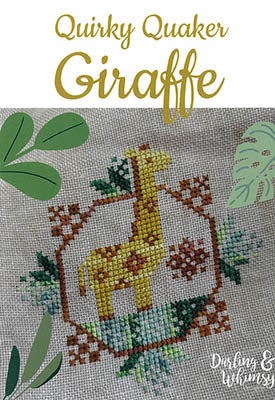 Quirky Quaker Giraffe Cross Stitch Pattern by Darling & Whimsy Designs - Premium Pattern, Cross Stitch from Darling & Whimsy Designs - Just $6! Shop now at Crossed Hearts Needlework & Design