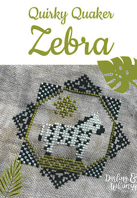 Quirky Quaker Zebra Cross Stitch Pattern by Darling & Whimsy Designs - Premium Pattern, Cross Stitch from Darling & Whimsy Designs - Just $6! Shop now at Crossed Hearts Needlework & Design