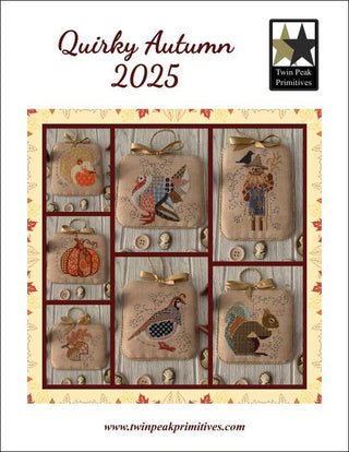 Cover of 'Quirky Autumn 2025' with autumn-themed designs and Twin Peak Primitives branding.