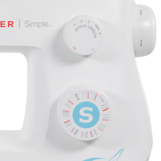 Singer Simple 3337 – stitch dial and controls close-up