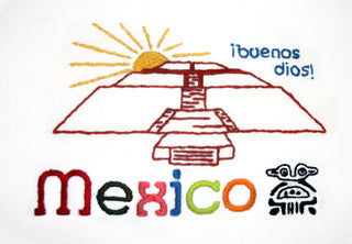 Stitcher’s Revolution SR13 Around the World iron-on embroidery transfer pattern featuring international landmarks and travel themed designs