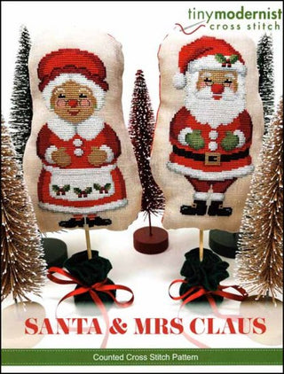 Santa & Mrs. Claus Cross Stitch Pattern by Tiny Modernist - Premium Pattern, Cross Stitch from Tiny Modernist - Just $12! Shop now at Crossed Hearts Needlework & Design