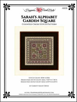 Sarah's Alphabet Garden Square Cross Stitch Pattern by Happiness Is HeartMade - Premium Pattern, Cross Stitch from Happiness Is Heartmade - Just $10! Shop now at Crossed Hearts Needlework & Design