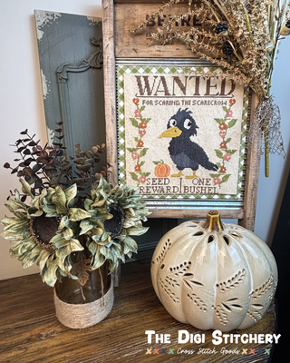Seasonal Outlaws: Autumn Crow | Cross Stitch Pattern by The Digi Stitchery
