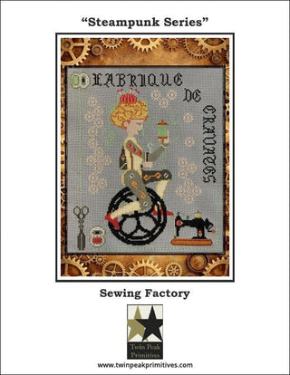 Image of Sewing Factory: Steampunk Series Cross Stitch Pattern by Twin Peak Primitives 