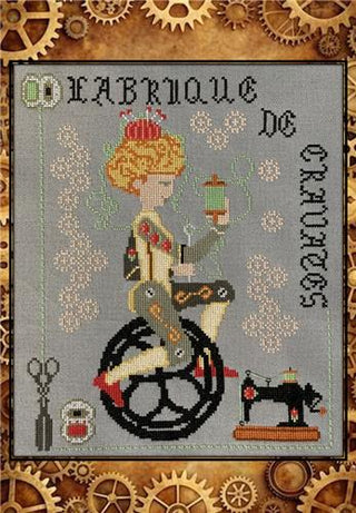 Image of Sewing Factory: Steampunk Series Cross Stitch Pattern by Twin Peak Primitives