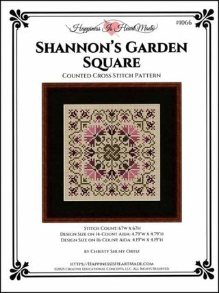 Shannon's Garden Square Cross Stitch Pattern by Happiness Is HeartMade - Premium Pattern, Cross Stitch from Happiness Is Heartmade - Just $8! Shop now at Crossed Hearts Needlework & Design